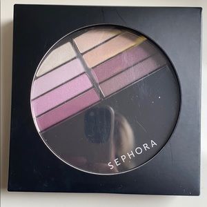 Sephora makeup palette with blush, lip color